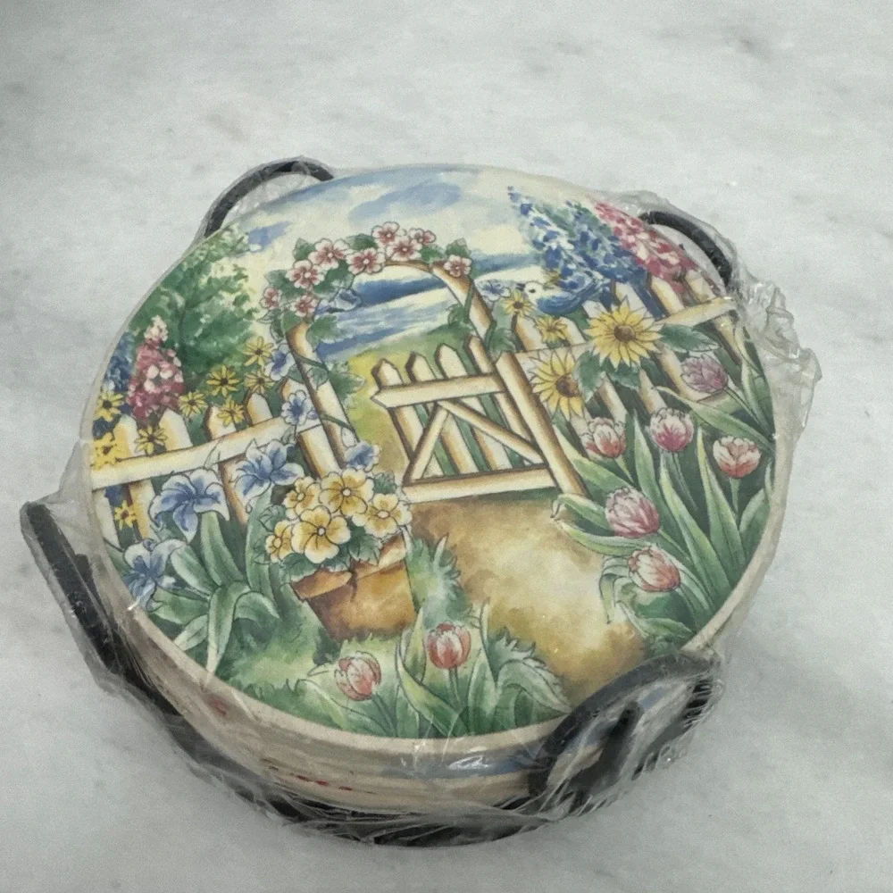 4 Ceramic Coasters Lighthouse Collection 3.5